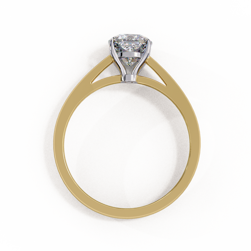 14K Lab Grown Diamond Cushion Solitaire Engagement Ring, E-F Color, VVS-VS Clarity