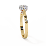 14K Lab Grown Diamond Cushion Solitaire Engagement Ring, E-F Color, VVS-VS Clarity