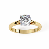 14K Lab Grown Diamond Cushion Solitaire Engagement Ring, E-F Color, VVS-VS Clarity