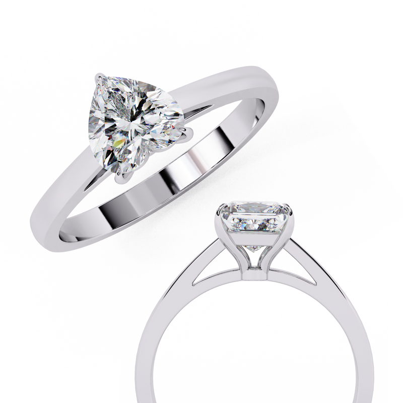 14k IGI certified heart ring with E-F color VVS-VS clarity diamonds 47