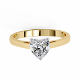 14K Lab Grown Diamond Heart Solitaire Engagement Ring, E-F Color, VVS-VS Clarity