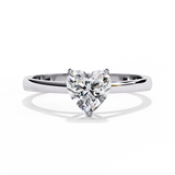 14k IGI certified heart ring with E-F color VVS-VS clarity diamonds 47
