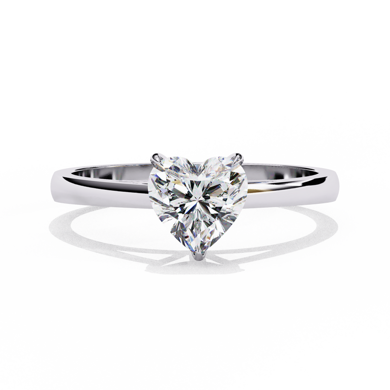 14k IGI certified heart ring with E-F color VVS-VS clarity diamonds 47