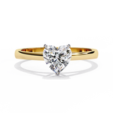 14K Lab Grown Diamond Heart Solitaire Engagement Ring, E-F Color, VVS-VS Clarity