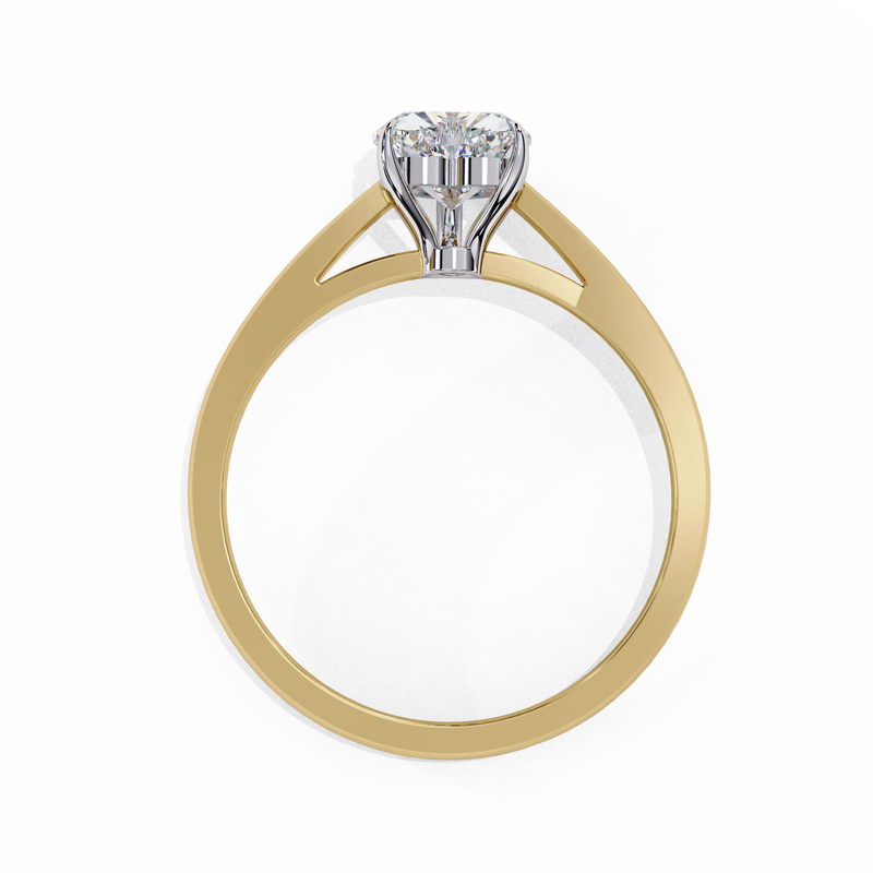 14K Lab Grown Diamond Heart Solitaire Engagement Ring, E-F Color, VVS-VS Clarity