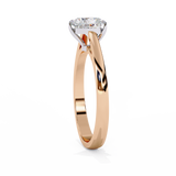 14K Lab Grown Diamond Heart Solitaire Engagement Ring, E-F Color, VVS-VS Clarity