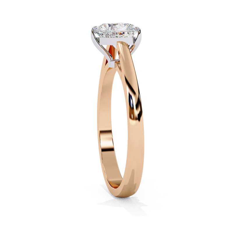 14K Lab Grown Diamond Heart Solitaire Engagement Ring, E-F Color, VVS-VS Clarity