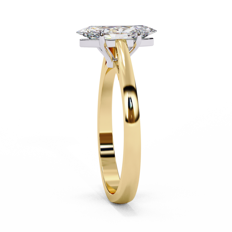 14k IGI certified marquise ring with E-F color VVS-VS clarity diamonds 48