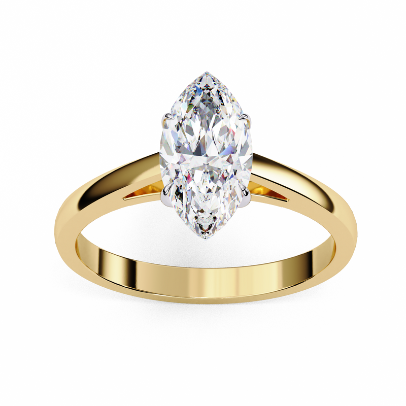 14k IGI certified marquise ring with E-F color VVS-VS clarity diamonds 48
