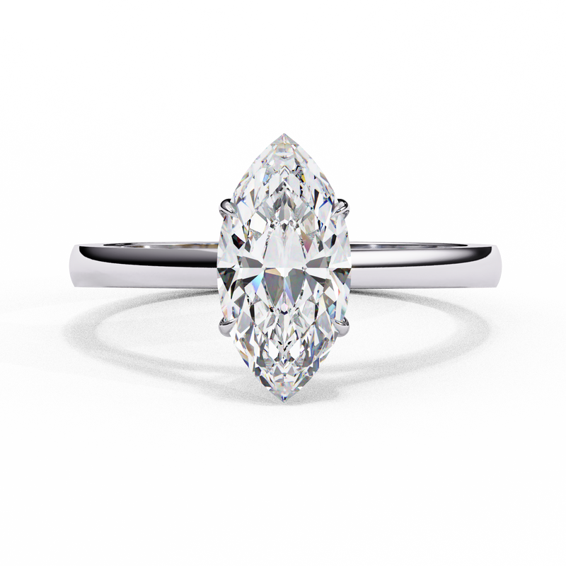 14k IGI certified marquise ring with E-F color VVS-VS clarity diamonds 48