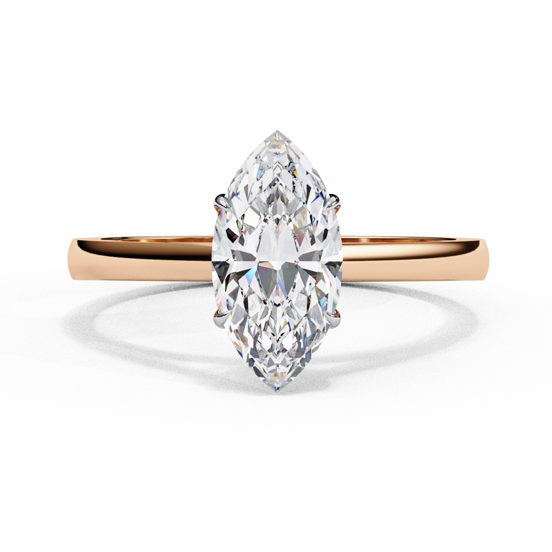 14k IGI certified marquise ring with E-F color VVS-VS clarity diamonds 48