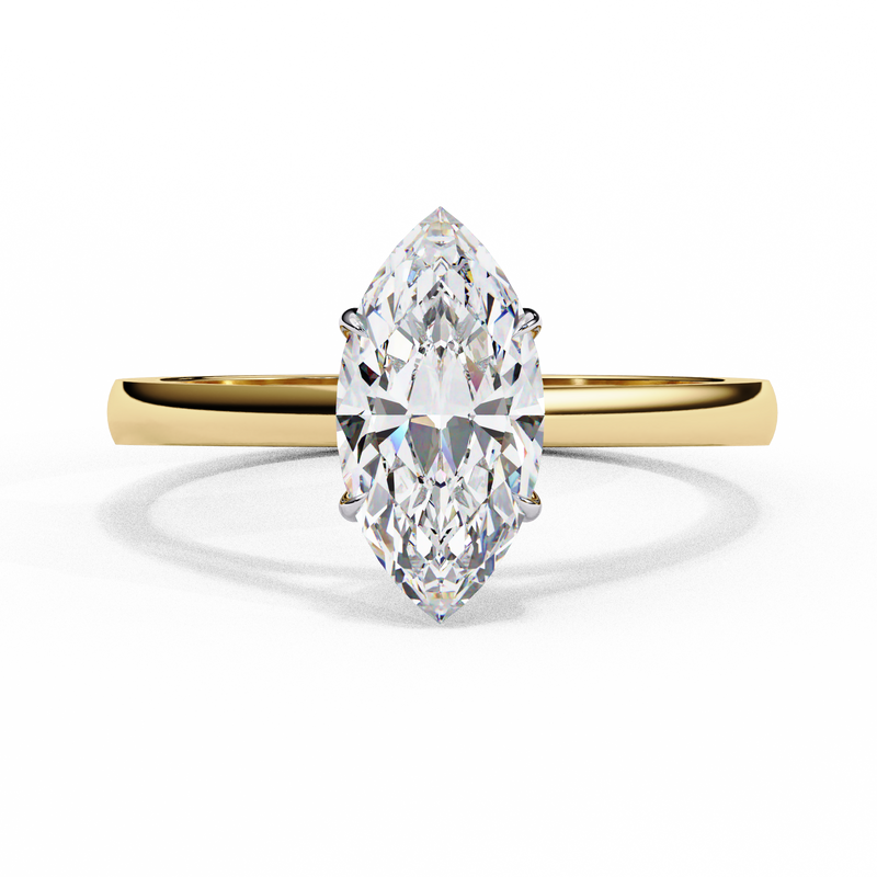 14k IGI certified marquise ring with E-F color VVS-VS clarity diamonds 48