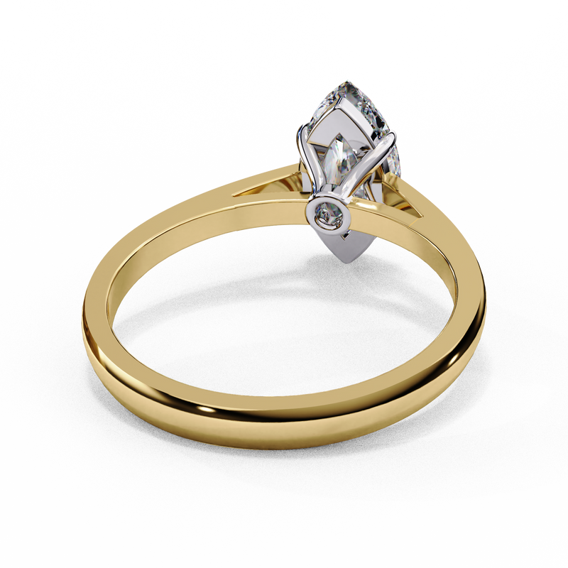 14K Lab Grown Diamond Marquise Solitaire Engagement Ring, E-F Color, VVS-VS Clarity