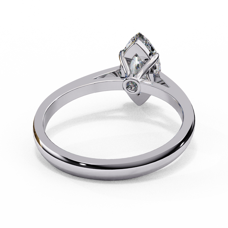 14K Lab Grown Diamond Marquise Solitaire Engagement Ring, E-F Color, VVS-VS Clarity