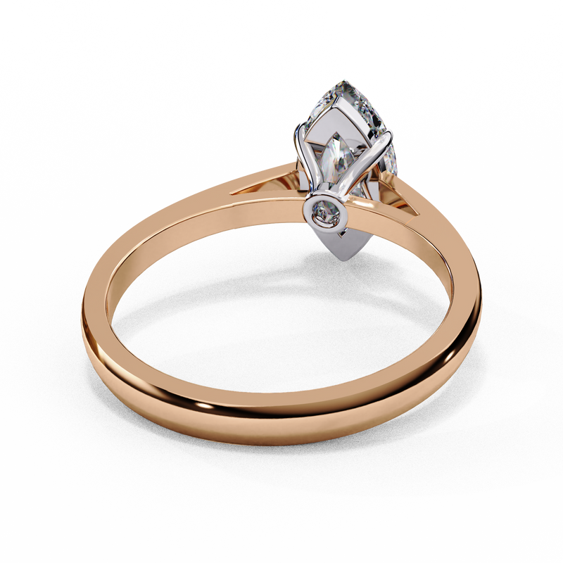 14K Lab Grown Diamond Marquise Solitaire Engagement Ring, E-F Color, VVS-VS Clarity
