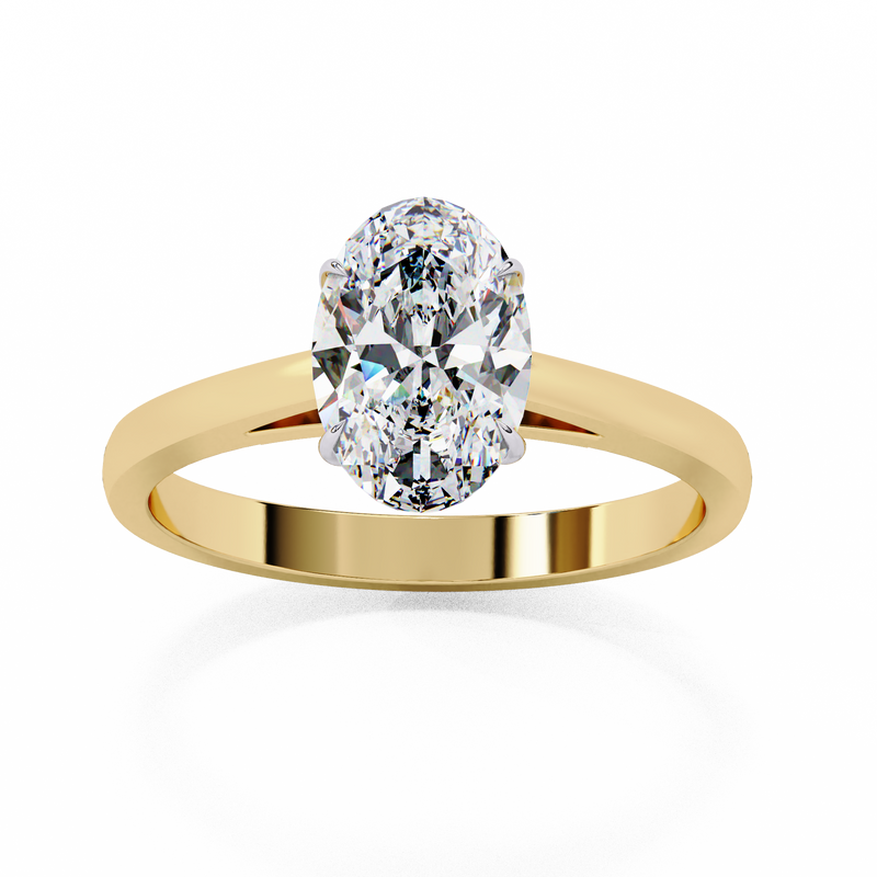 14k IGI certified oval ring with E-F color VVS-VS clarity diamonds 49