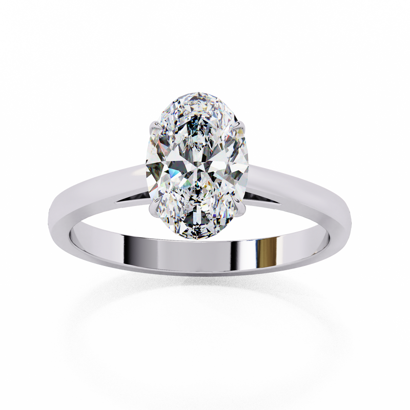 14k IGI certified oval ring with E-F color VVS-VS clarity diamonds 49