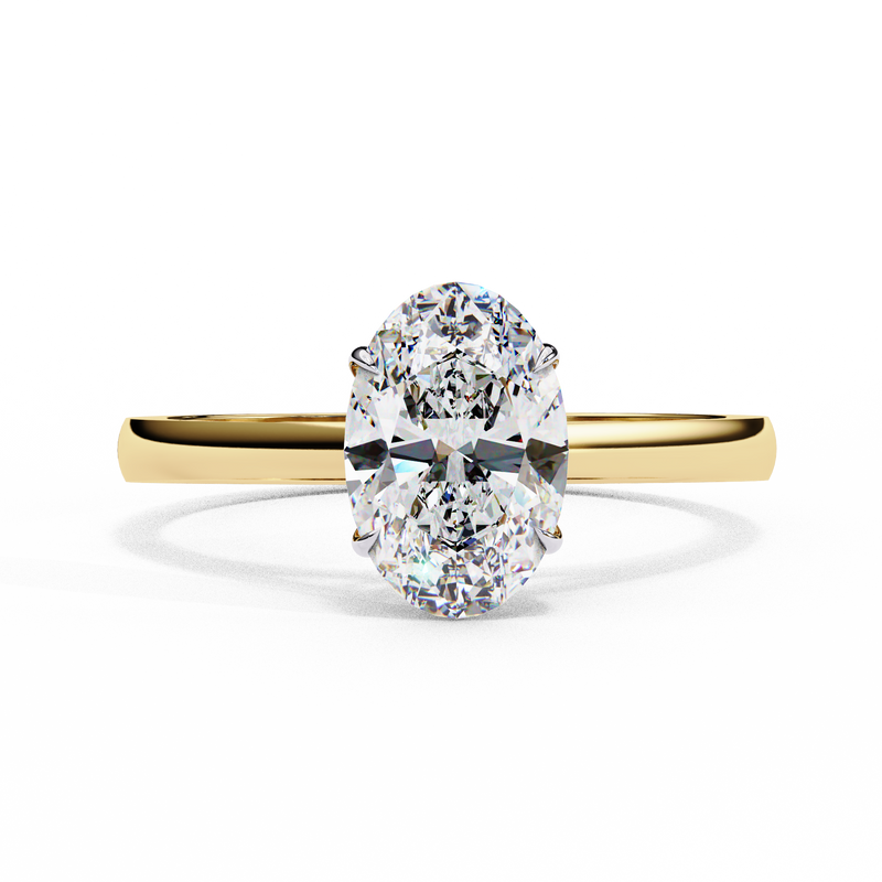 14k IGI certified oval ring with E-F color VVS-VS clarity diamonds 49