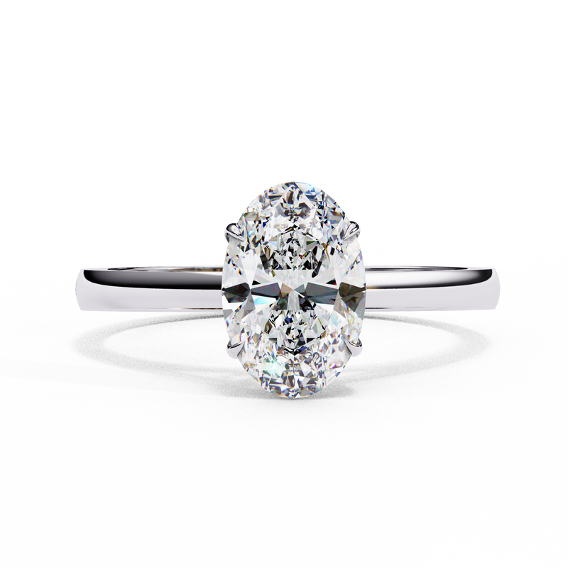 14k IGI certified oval ring with E-F color VVS-VS clarity diamonds 49