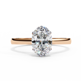 14K Lab Grown Diamond Oval Solitaire Engagement Ring, E-F Color, VVS-VS Clarity