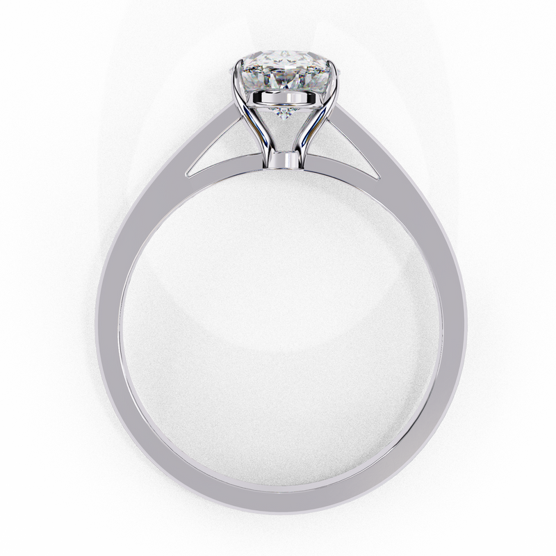 14K Lab Grown Diamond Oval Solitaire Engagement Ring, E-F Color, VVS-VS Clarity
