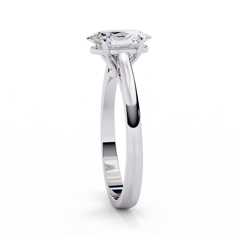 14K Lab Grown Diamond Oval Solitaire Engagement Ring, E-F Color, VVS-VS Clarity