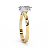 14k IGI certified pear ring with E-F color VVS-VS clarity diamonds 50