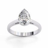 14k IGI certified pear ring with E-F color VVS-VS clarity diamonds 50
