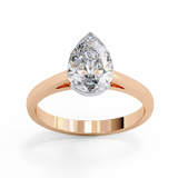 14k IGI certified pear ring with E-F color VVS-VS clarity diamonds 50
