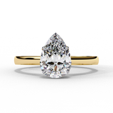 14k IGI certified pear ring with E-F color VVS-VS clarity diamonds 50