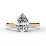 14k IGI certified pear ring with E-F color VVS-VS clarity diamonds 50