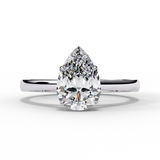 14k IGI certified pear ring with E-F color VVS-VS clarity diamonds 50