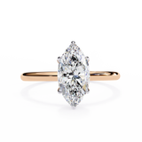 14k IGI certified marquise ring with E-F color VVS-VS clarity diamonds 54