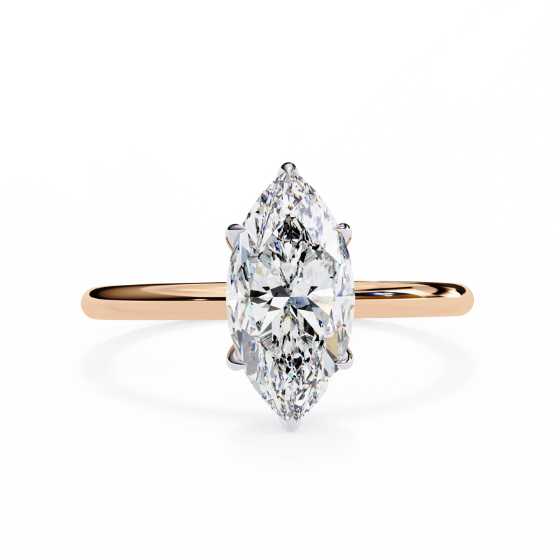 14k IGI certified marquise ring with E-F color VVS-VS clarity diamonds 54
