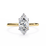 14k IGI certified marquise ring with E-F color VVS-VS clarity diamonds 54
