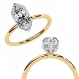 14k IGI certified marquise ring with E-F color VVS-VS clarity diamonds 54