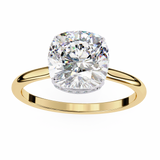 14k IGI certified cushion ring with E-F color VVS-VS clarity diamonds 55
