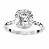 14k IGI certified cushion ring with E-F color VVS-VS clarity diamonds 55