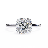 14k IGI certified cushion ring with E-F color VVS-VS clarity diamonds 55