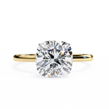 14k IGI certified cushion ring with E-F color VVS-VS clarity diamonds 55