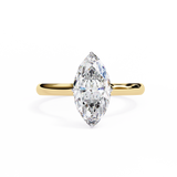 14k IGI certified marquise ring with E-F color VVS-VS clarity diamonds 56