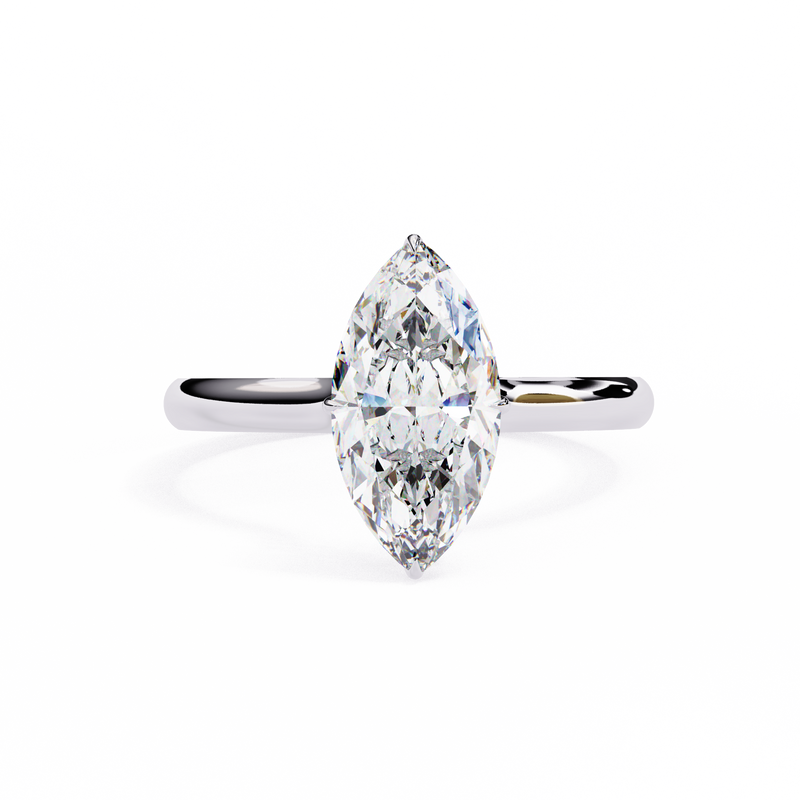 14k IGI certified marquise ring with E-F color VVS-VS clarity diamonds 56