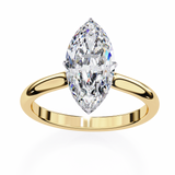 14k IGI certified marquise ring with E-F color VVS-VS clarity diamonds 56