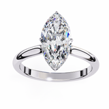 14k IGI certified marquise ring with E-F color VVS-VS clarity diamonds 56