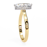 14K Lab Grown Diamond Marquise Hidden Halo Engagement Ring, E-F Color, VVS-VS Clarity