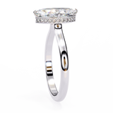 14K Lab Grown Diamond Marquise Hidden Halo Engagement Ring, E-F Color, VVS-VS Clarity