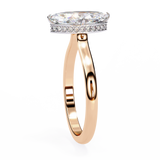 14K Lab Grown Diamond Marquise Hidden Halo Engagement Ring, E-F Color, VVS-VS Clarity