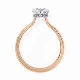 14K Lab Grown Diamond Marquise Hidden Halo Engagement Ring, E-F Color, VVS-VS Clarity