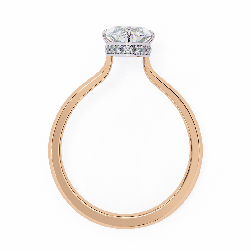 14K Lab Grown Diamond Marquise Hidden Halo Engagement Ring, E-F Color, VVS-VS Clarity