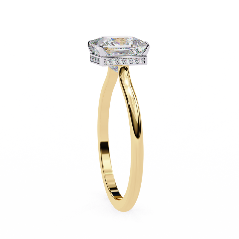 14k IGI certified round ring with E-F color VVS-VS clarity diamonds 57